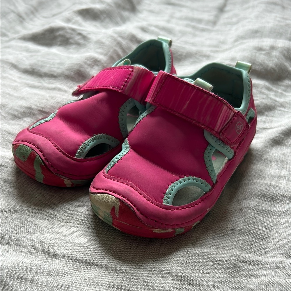Stride Rite Pink and Green Baby Water Sandals